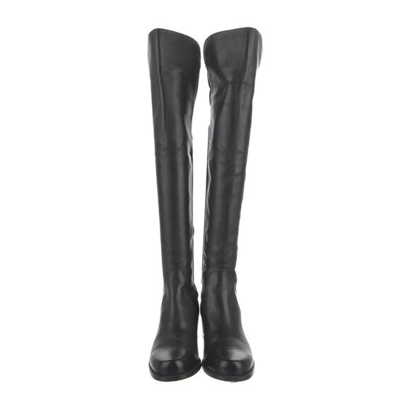 Stuart Weitzman Reserve 5050 Boots Over The Knee Black Stretch Leather Size 6.5 - Picture 4 of 9